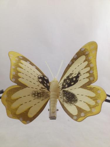 Papillon bois 11 cm créme 3 p.