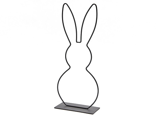 Bunny with standing ear on foot 40 cm black