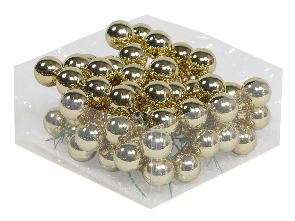 Kerstballetjes in glas 30 mm 72 st. gold shiny