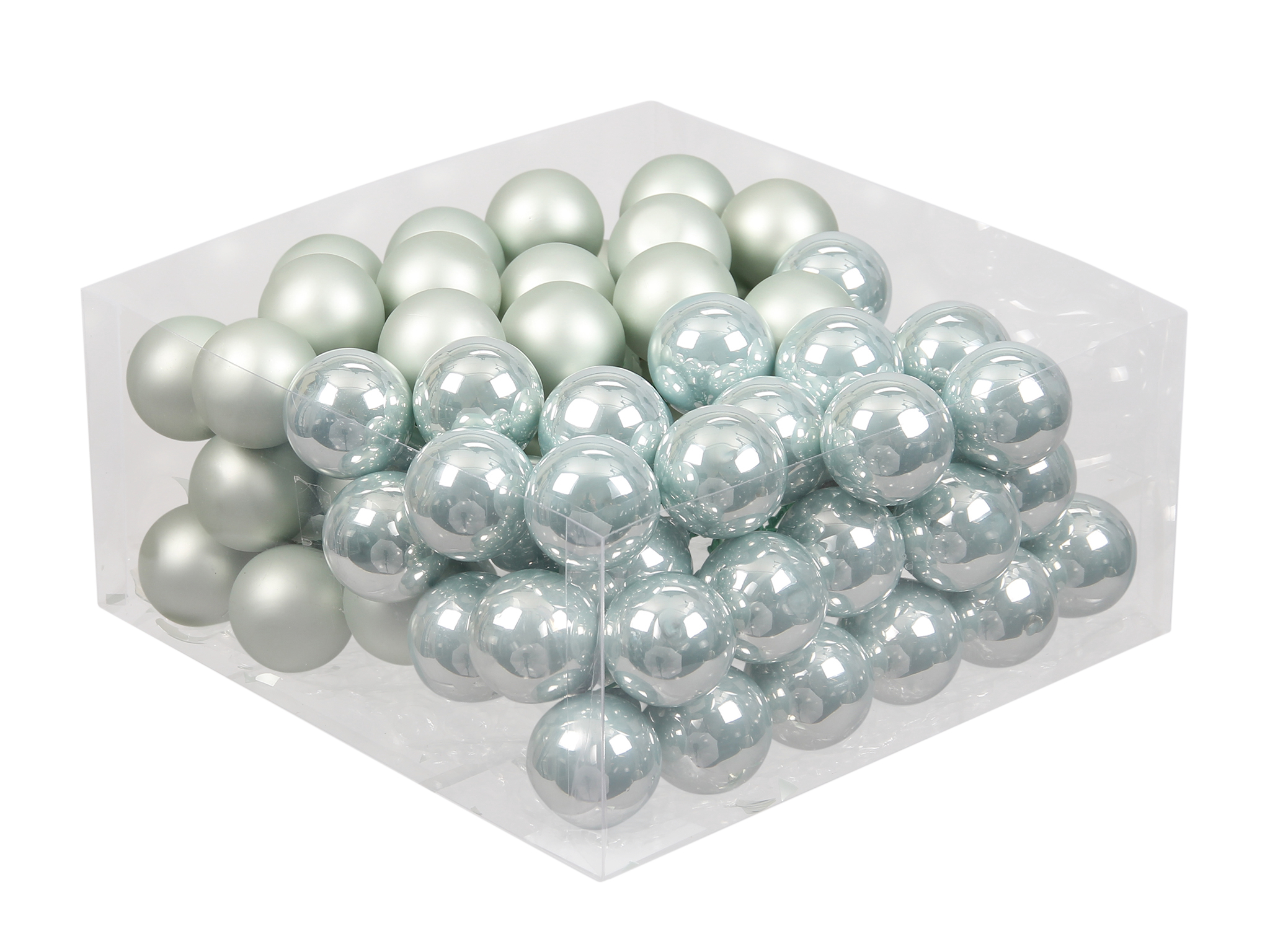 Christmas balls in glass 30 mm 12 pcs. oyster grey