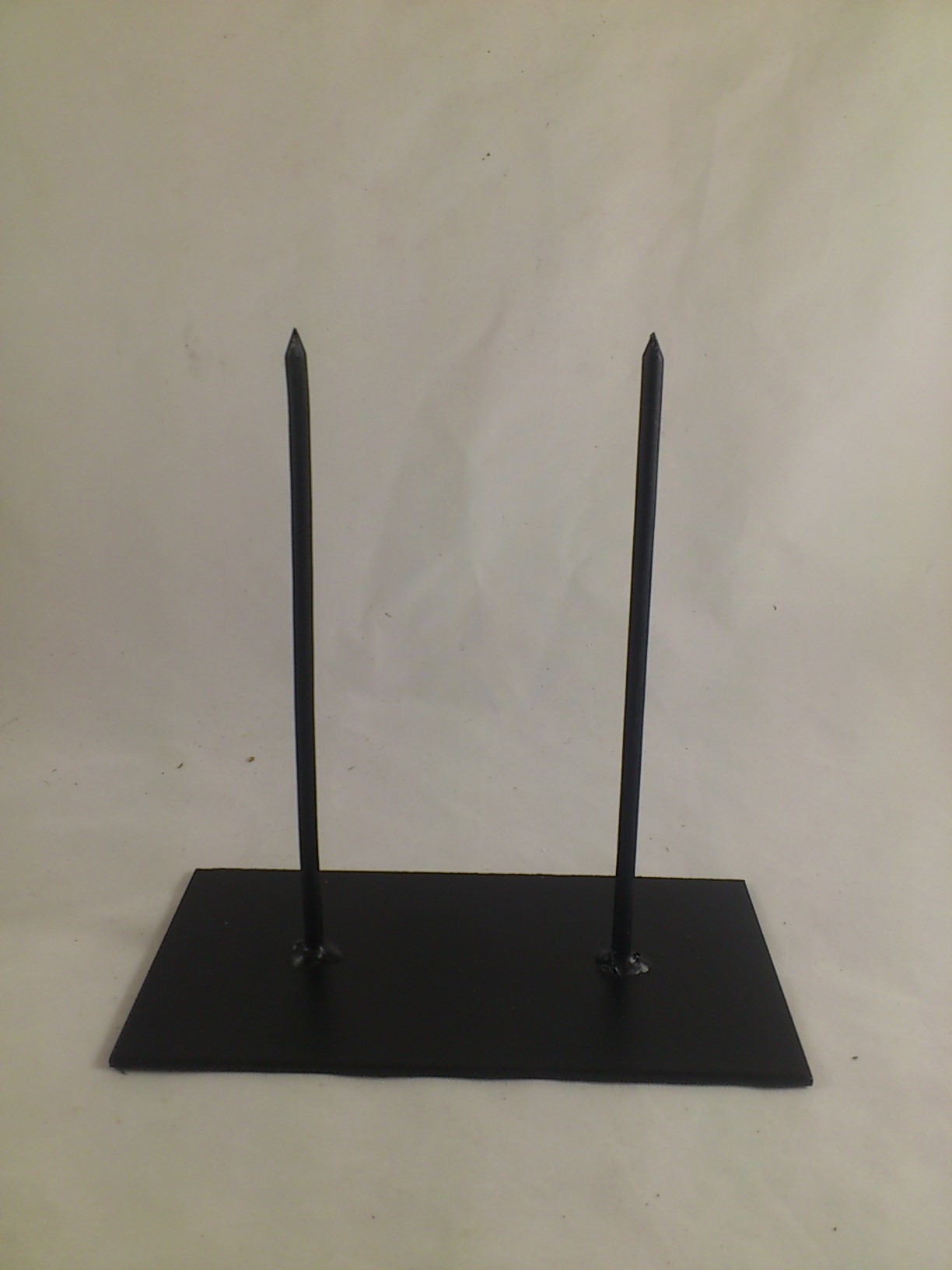 Support Métal Noir 20x10 Cm - 2 Pins - Socle Stable Pour Créations Powertex & Artisanat