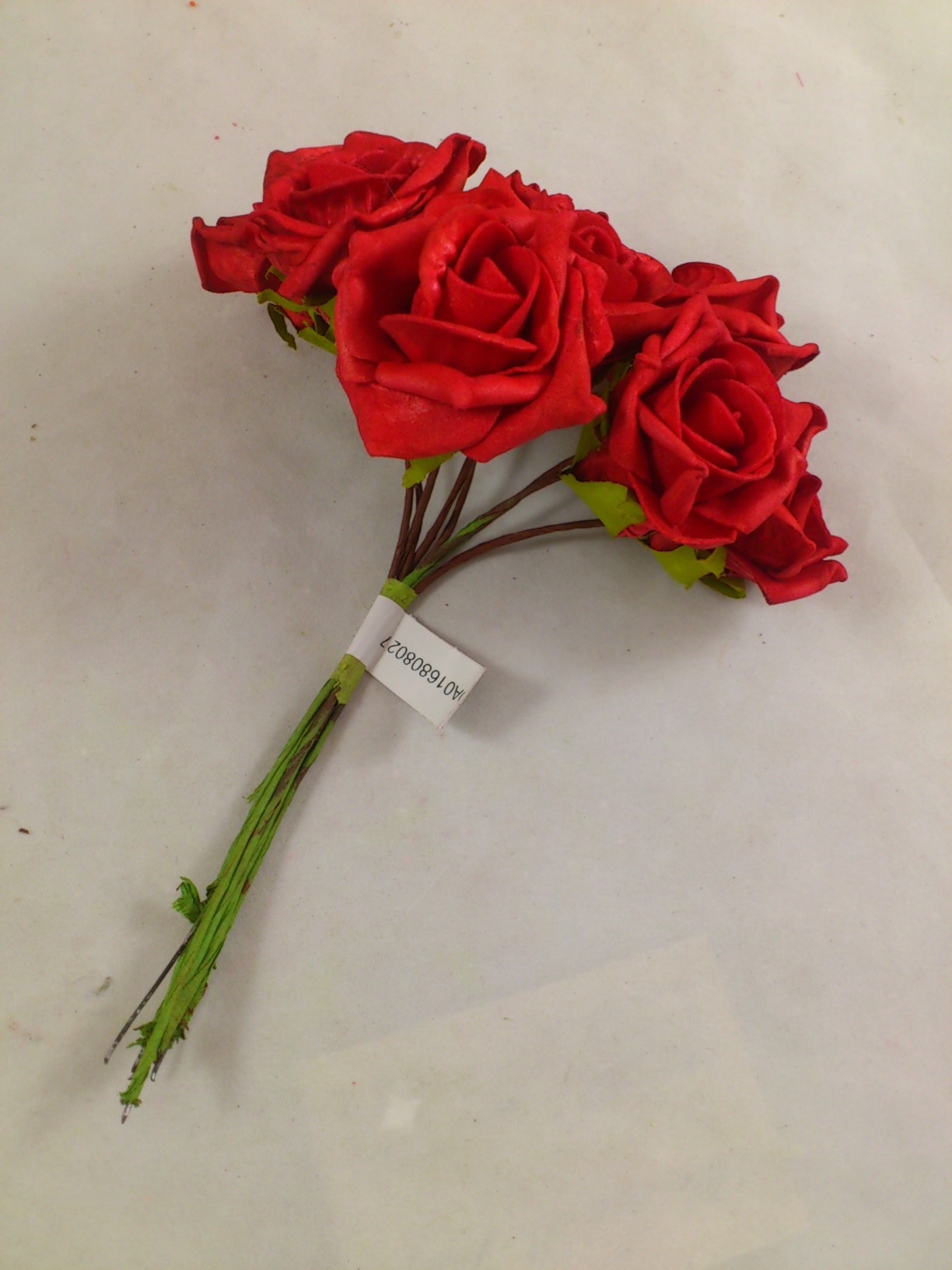 Rose en mousse 6 cm rouge (7 p.) -  Bloemschikken|Bloemschikmateriaal.be|Gratis verzending vanaf €40