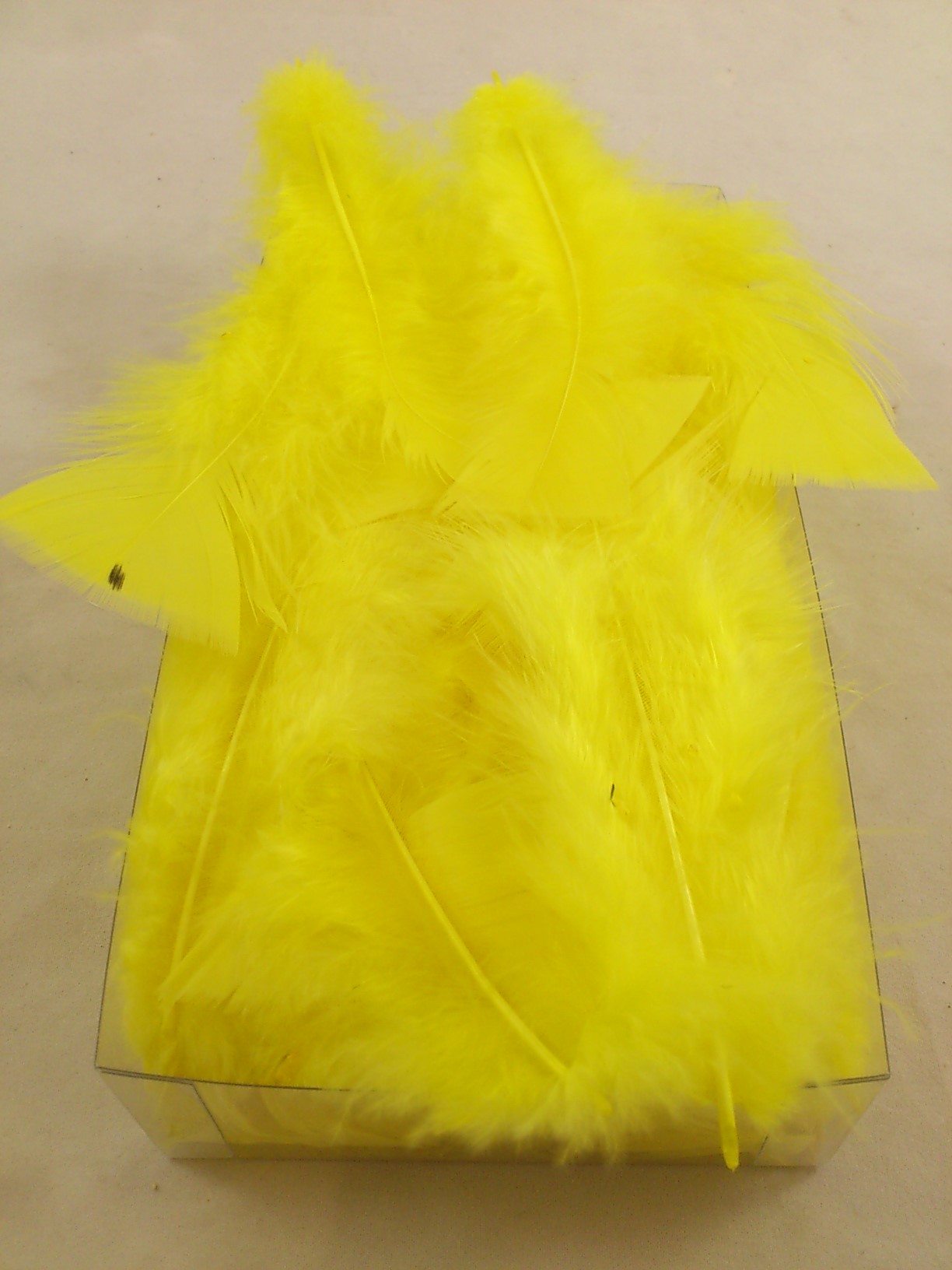 Feathers box 20x12x5 cm yellow
