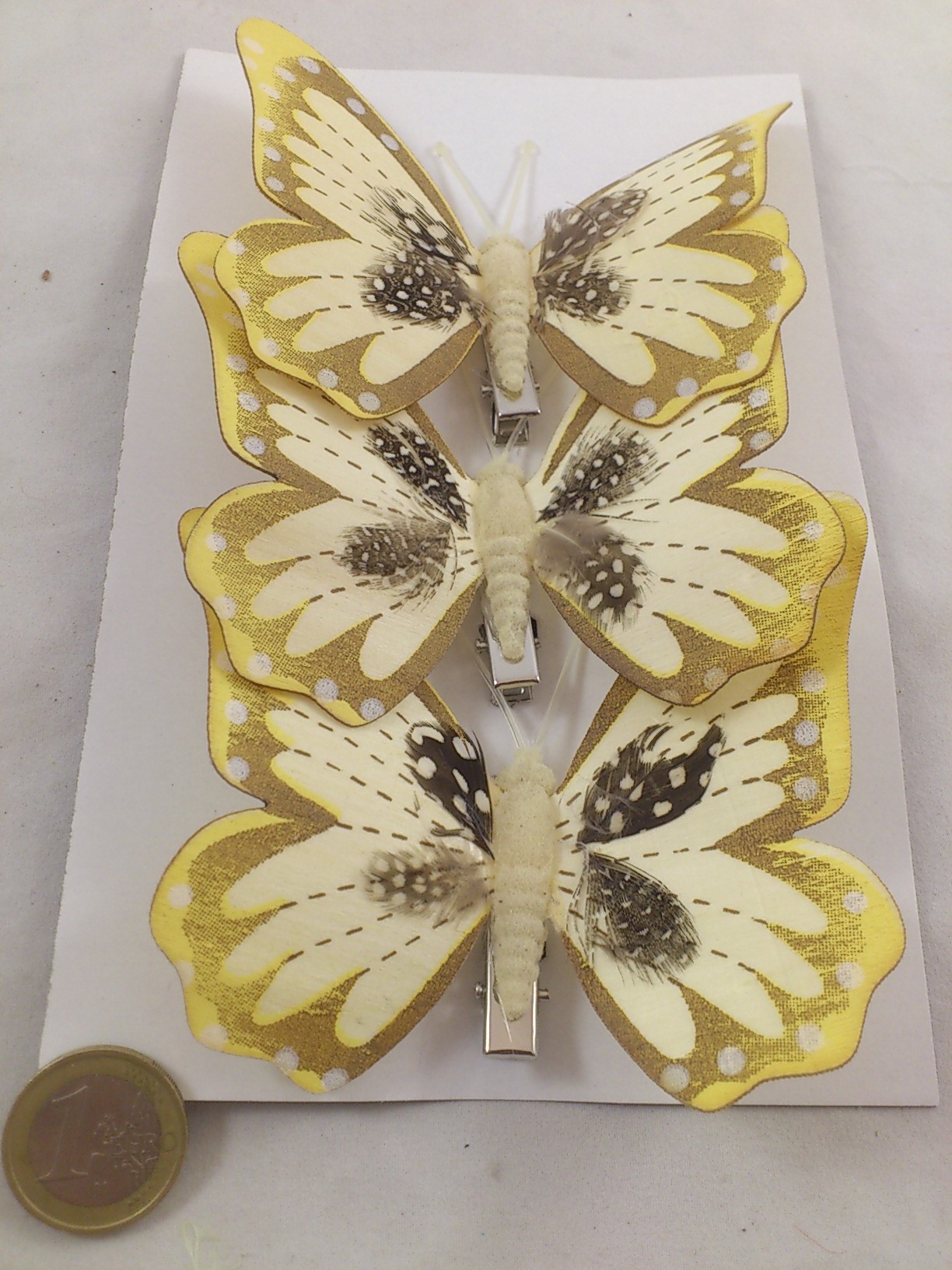 Butterflies wood 11 cm cream 3 p.