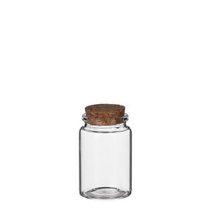 Glasflasche mit Kork Kappe H 7.5 cm D 4.5 cm