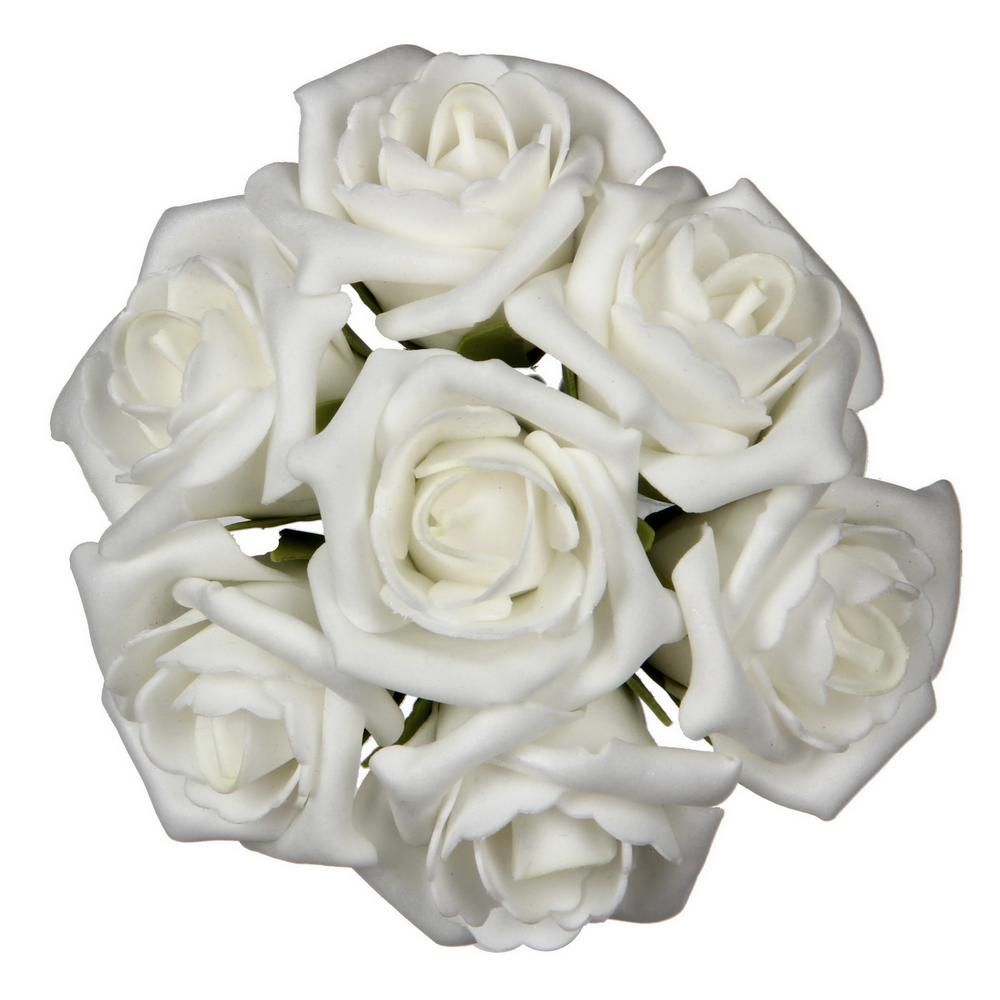 Foam rose 6 cm white (7 p.)