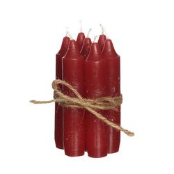 Taper candle red H 11 cm Ø 20mm set 7 p.
