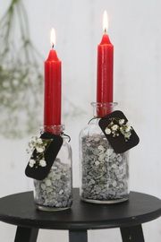Taper candle red H 11 cm Ø 20mm set 7 p.