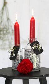 Taper candle red H 11 cm Ø 17mm set 7 p.