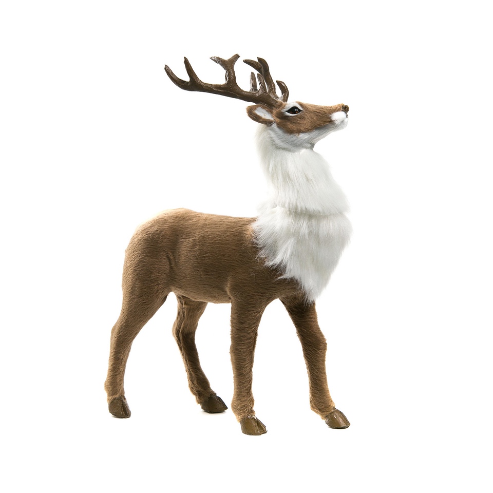 Deco furry deer H 30 cm