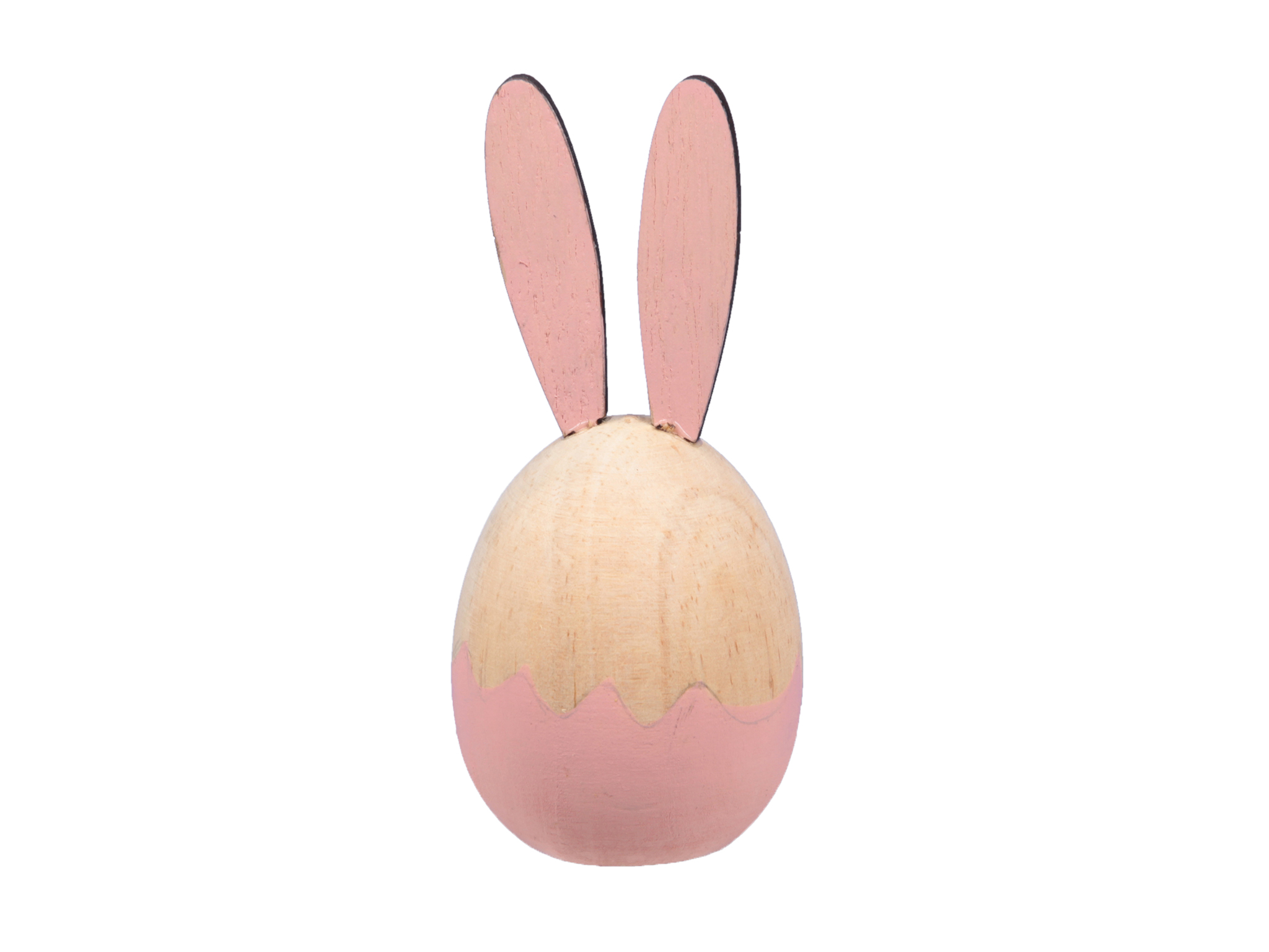 Houten Ei (konijn) 5 cm x 12 cm roze