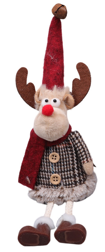 Rudolph avec écharpe rouge assis ca. 21 cm