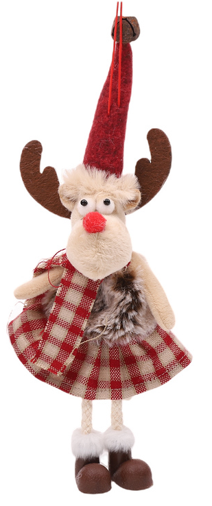 Hanger Rudolph with plaid scarf ca. 21 cm