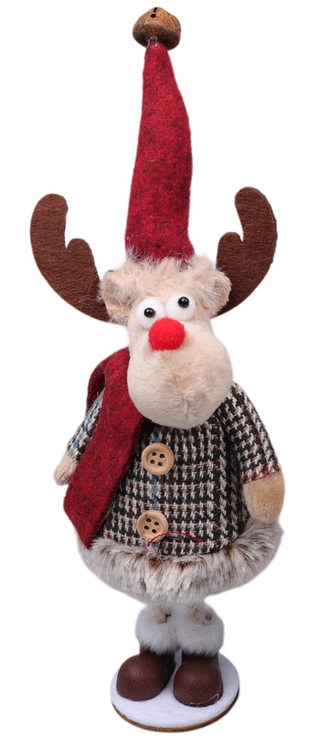 Rudolph with red scarf standing ca. 18 cm