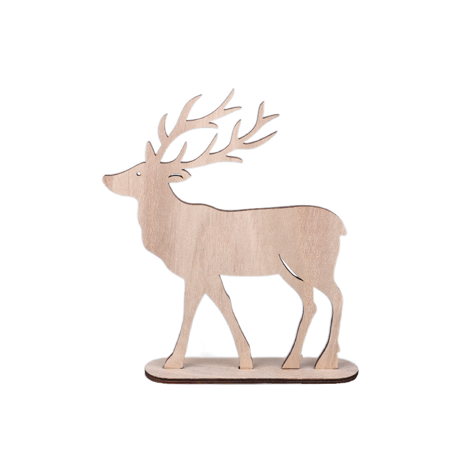 Table decoration wooden deer 20 cm