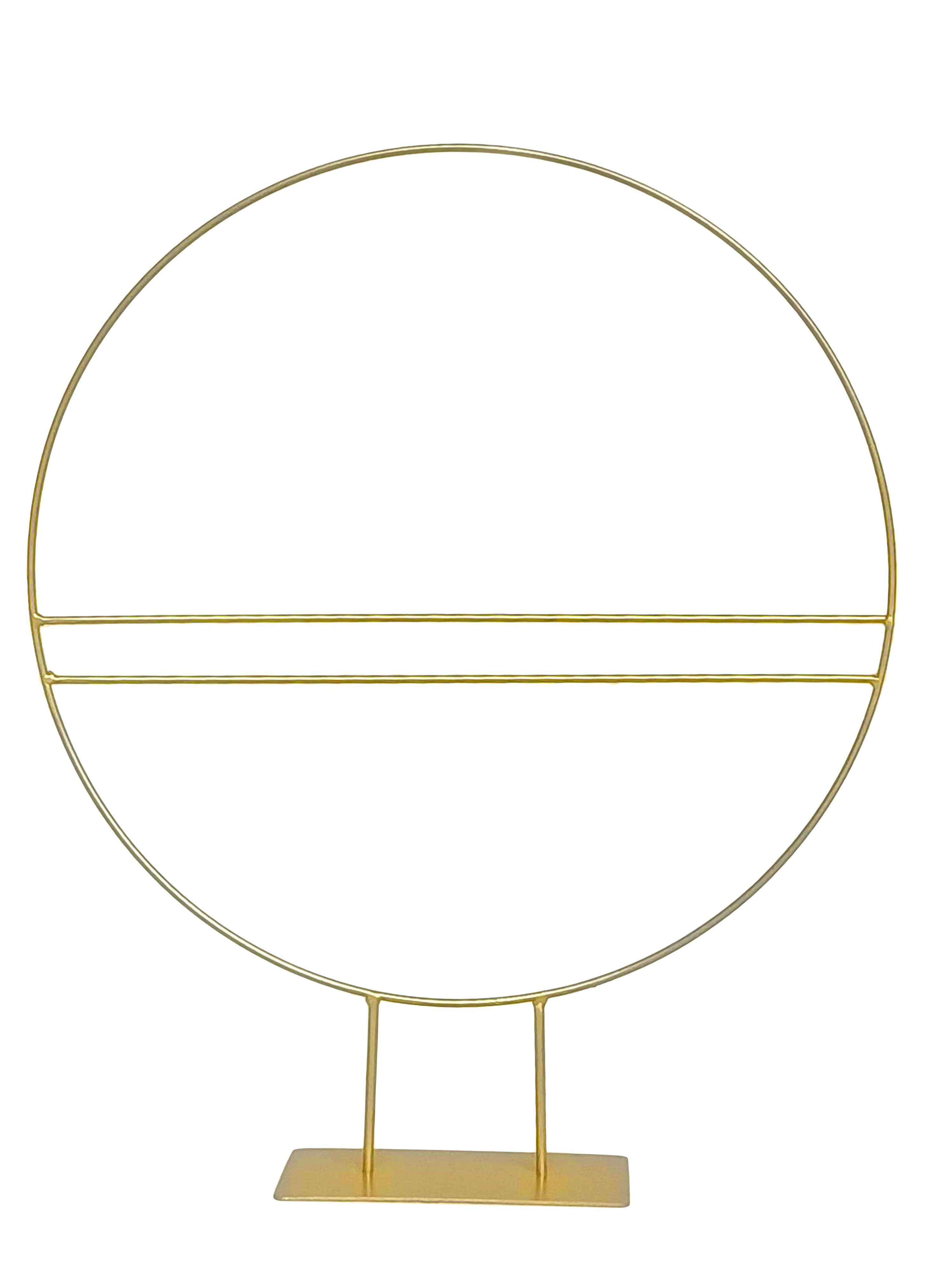 Ring auf Sockel 30 cm mit 2 Querstangen Gold