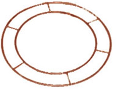 Frame Kupfer DoppelKranz Ring 35 cm