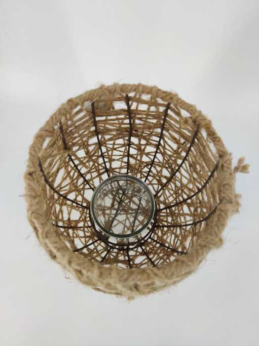 Basket planter avec corde H 34 cm Ø 22 cm + Verre 