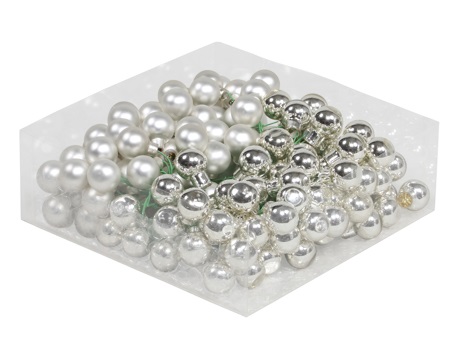 Christmas balls in glass 20 mm 144 pcs. silver combi