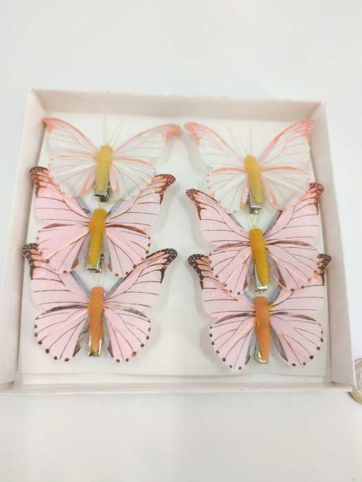 Butterfly 7.5 cm 6 p. peach