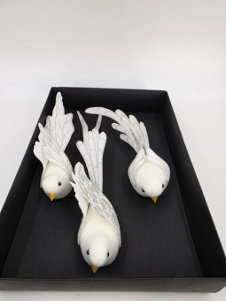 Vogels Velvet Op Clip 17-20 cm 3 st. Wit