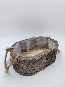 Plantenbak berkenschors ovaal 27x18 cm