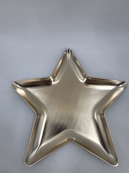 Assiette de base en plastique étoile dorée 31 cm