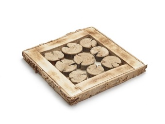 Holzscheibe 'Slice' quadratisch 15x15 cm