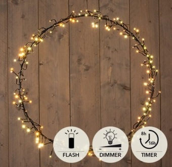 Verlichting krans 156 LED 50 cm classic warm/ warm wit