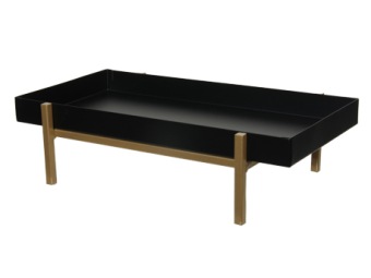 Metalen tray op gouden voet 30 x 15 x 8 cm