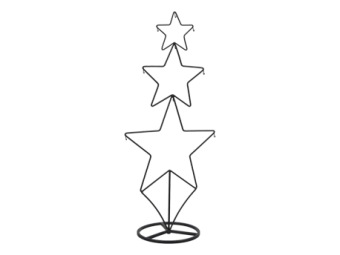 Metalen frame sterrenboom zwart 56 x 25 cm