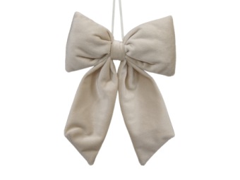 Decoratieve kerststrik velour beige