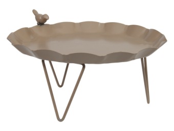 Metalen schaal met vogeltje Ø25 cm
