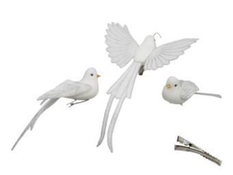 Vogels Velvet Op Clip 17-20 cm 3 st. Wit