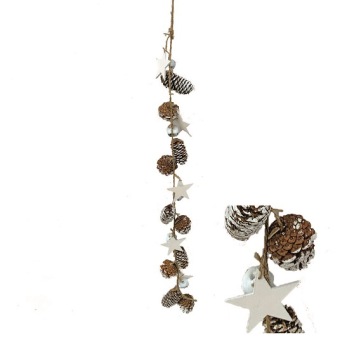 Kerstslinger met Dennenappels/ Ster 75 cm
