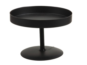 Metalen taartschaal rond zwart Ø14 cm
