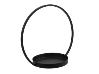 Metalen ring met taartschaal zwart