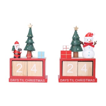 Tafeldecoratie Xmas Countdown Sneeuwman 14 cm