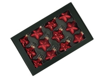 Weihnachtskugeln aus Glas Stern 40 mm 12 St. red combi 