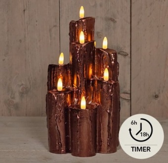 LED Druipkaarsen Wax Brons Cluster Van 7