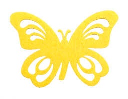 Butterfly felt 7 cm 24 st. yellow