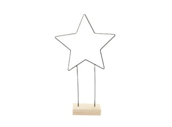 Star on wooden base 49 cm