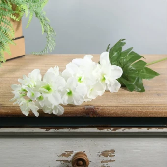 Kunstbloem Delphinium Ivoor
