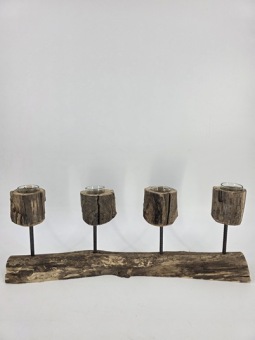 Boomstronk theelichthouder 57 x 20 cm