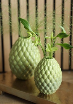 Tafelvaasje 'Bubbles' Groen Ø8.5 cm H 11 cm