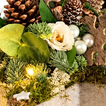 DIY Kerst ster op voet wit zilver arrangement - Dentergem - bloemschikmateriaal