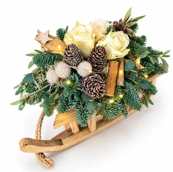 DIY-pakket Kerstslee leer bloemschikken Calrein Tukkers Dentergem Bloemschikmateriaal