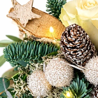 DIY-pakket Kerstslee leer bloemschikken Calrein Tukkers Dentergem Bloemschikmateriaal
