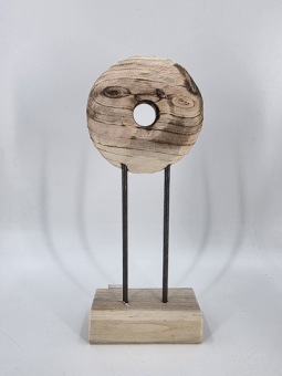 Staander houten schijf H40 D16 cm