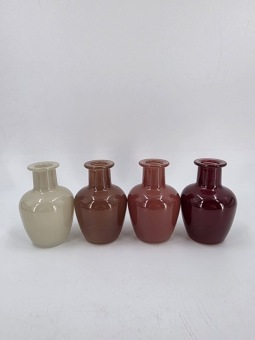 Gekleurde glazen vaasjes 'Opal' H11 cm 4 st.